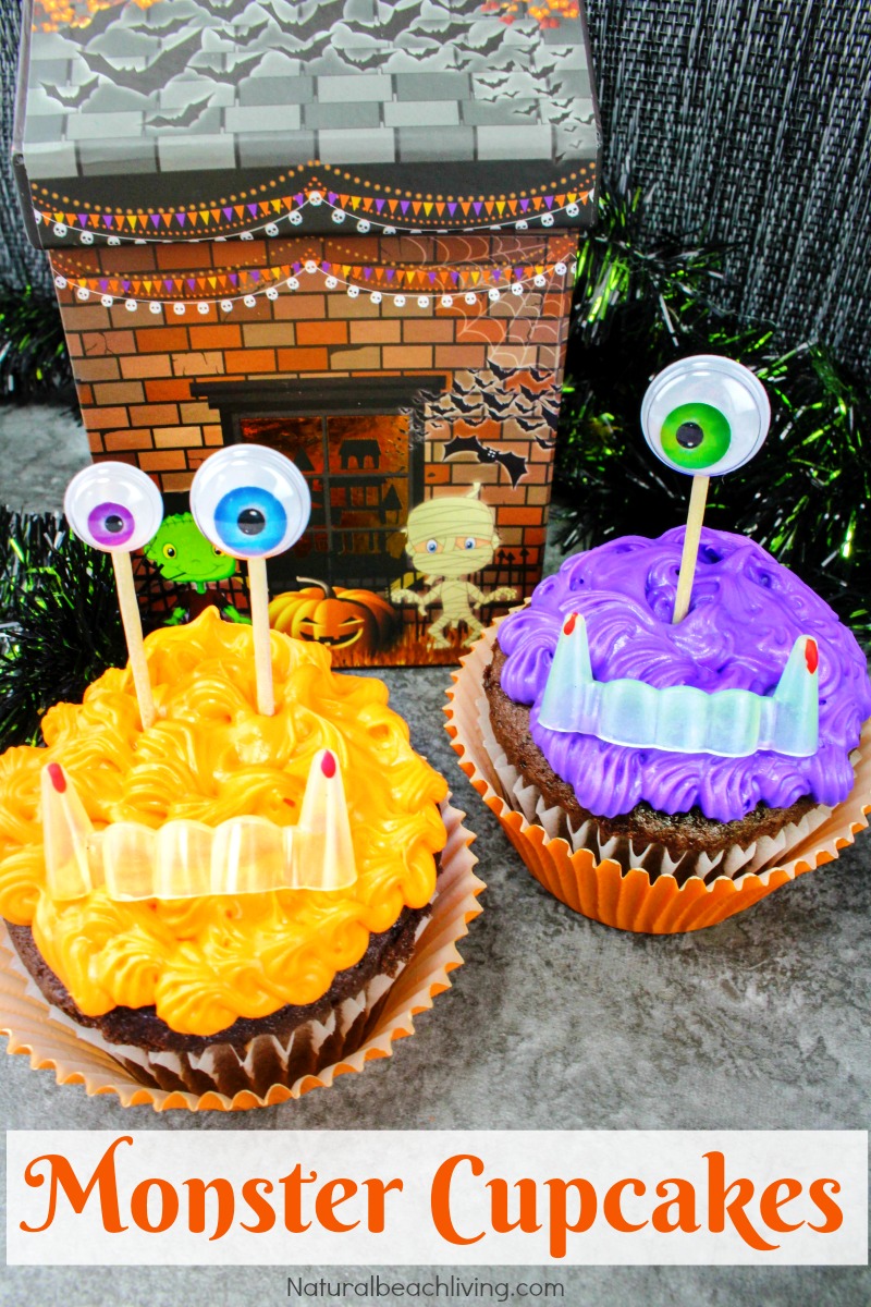 Easy to Make Halloween Monster Cupcakes