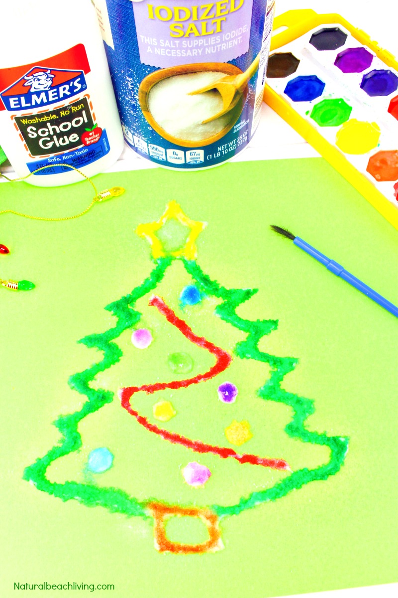 How to Make Christmas Salt Painting with Kids