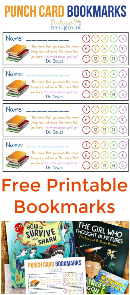 These Free Printable Bookmarks for kids are perfect for all ages. Free Bookmarks are great for teachers and parents, Punch card bookmarks are a great way to encourage children to read. #read #reading #books