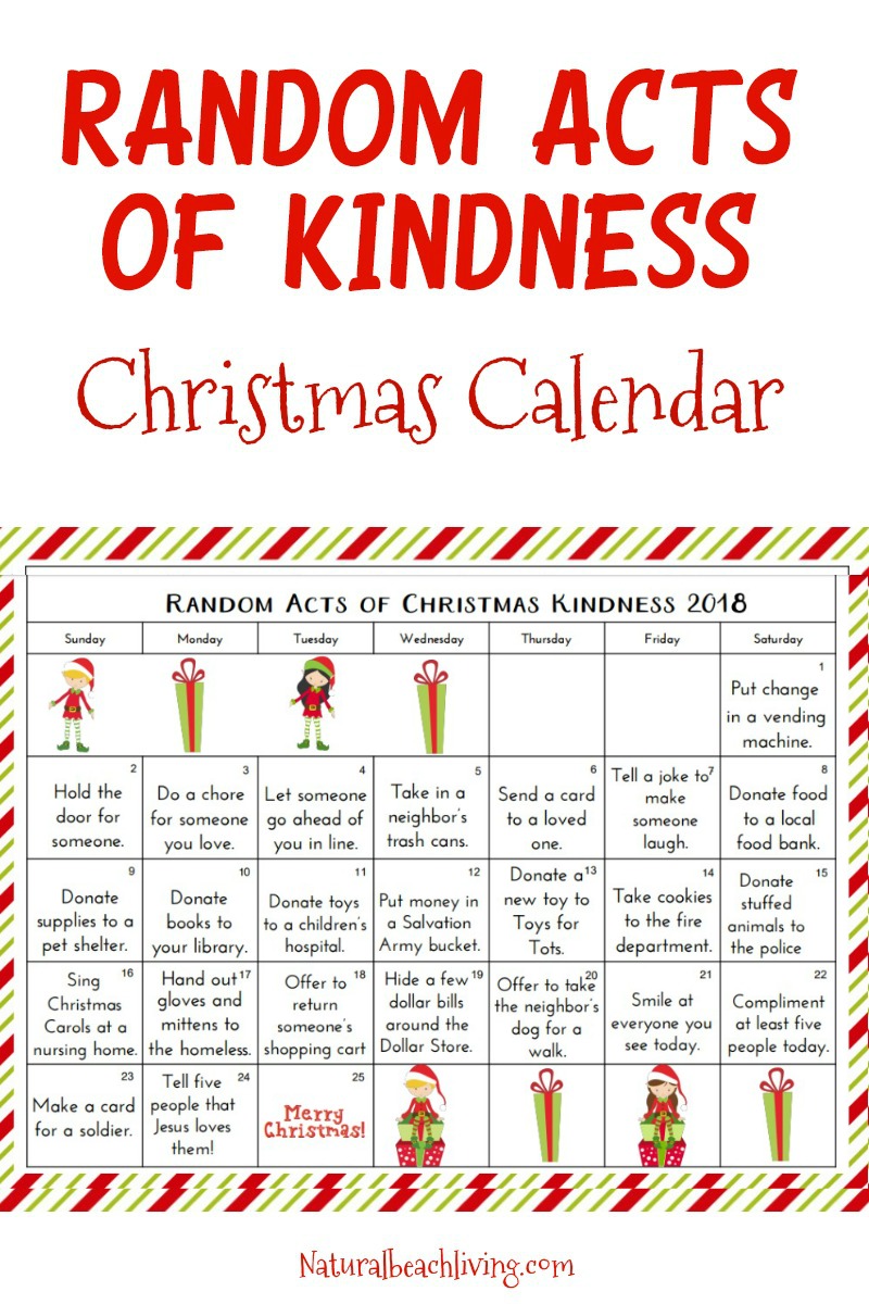 Random Acts of Kindness Christmas Calendar – Kindness Advent Calendar