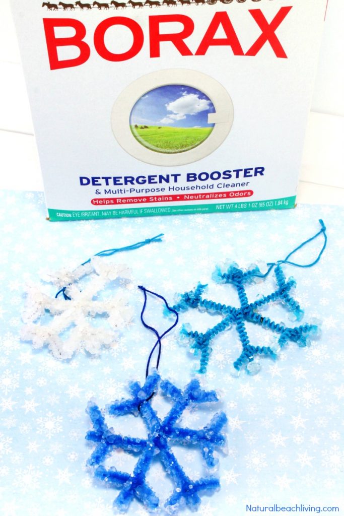 Make The Best Crystal Snowflake Ornaments, Borax Snowflake Crystals, Winter Science Experiments for Kids, Snowflake Theme, How to Make Snowflakes, Borax Crystal Snowflakes, Snowflake Crystals, #Science #Boraxcrystals #crystalsnowflakes #winterscience