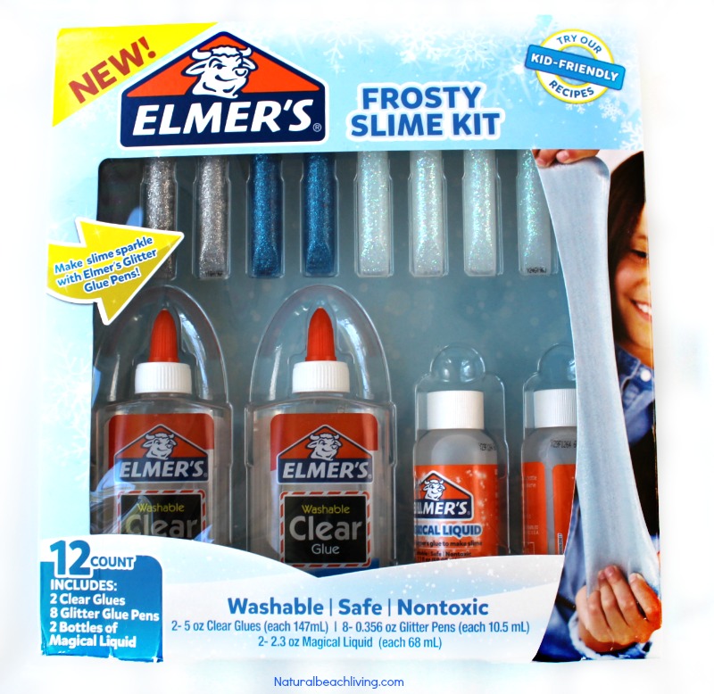 Make Easy Frosty Winter Slime, Winter Slime Recipe for Kids, Frosty Slime, This is a perfect Frozen Slime, Easy to Make Slime Recipes, Winter sensory play for kids, DIY Elmer's Frosty Slime Kit, Jiggly Slime Recipe is the Best! #Slimerecipes #Winterslime #frozenslime #wintersensoryplay 