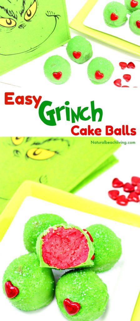 The Best Grinch Snacks, Easy Grinch Cake Balls, Easy Christmas Cake Balls, Grinch Christmas Treats, Grinch snacks for Kids, Grinch Cake, Christmas snacks for kids, Christmas Dessert, #Christmassnacks #grinch #grinchsnacks #cakeballs #grinchcakeballs 