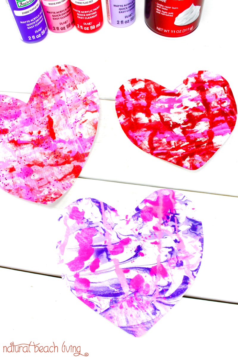 Shaving Cream Art Kids Love – Valentine Marbled Hearts for Preschoolers