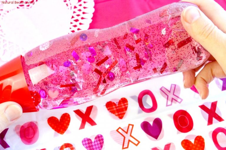 How to Make Valentines Sensory Bottles Kids Love - Natural Beach Living