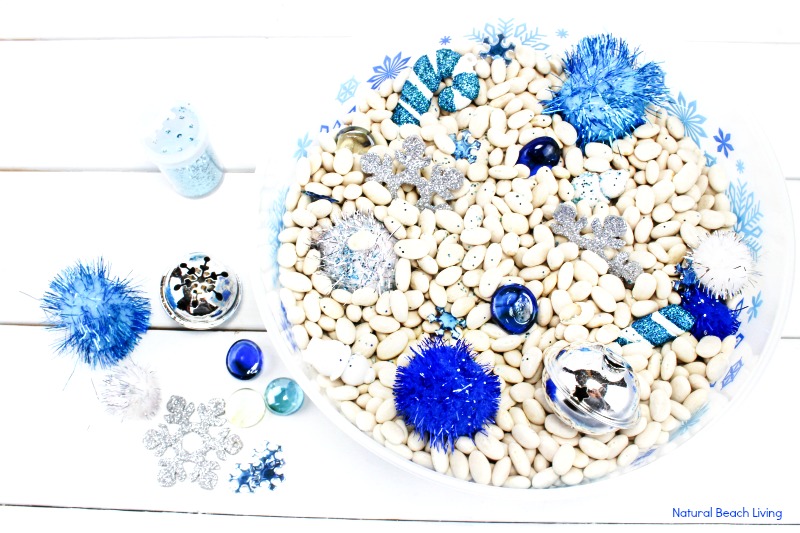 Easy Winter Sensory Bin for Toddlers and Preschoolers, Winter sensory table ideas, Winter sensory ideas, Snow sensory bin, Make it a Winter sensory tray, Snow Sensory Bin for Kindergarten, Exploring senses activities, Five in a Row, Five in a Row Vol. 1, Stopping by Woods on a Snowy Evening #sensorybin #sensoryplay #winteractivitiesforkids #fiveinarow