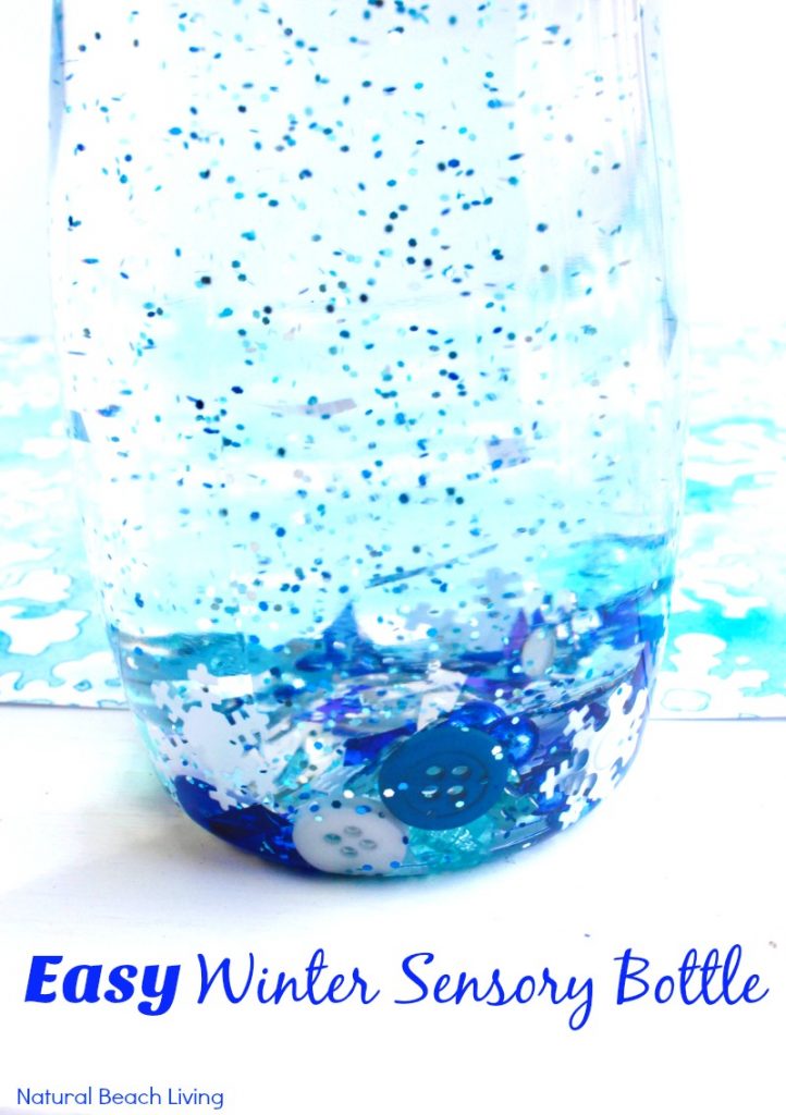 How to Make an Easy Winter Sensory Bottle that Kids Love, A wonderful Calming Sensory Bottle, Blizzard in a bottle, Winter Sensory Bottles for toddlers and preschoolers, Winter Sensory Table Ideas, Winter Sensory Activities, Sensory Bottles for Kids, Winter preschool themes, #winteractivitiesforkids #sensoryplay #preschoolactivities