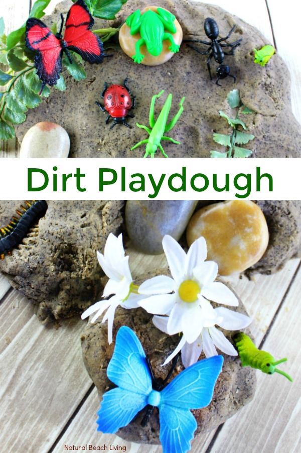Dirt Coffee Ground Play Dough Recipe Kids Love, Fun Playdough Activities and Mud Playdough, Insect activities, Coffee Ground Playdough, Coffee Playdough Recipe, Make Dirt playdough Kids love to drive trucks through, find insects in, and make fossils, Soft Homemade Cooked Playdough, Nature Sensory Play, Spring Sensory Activities