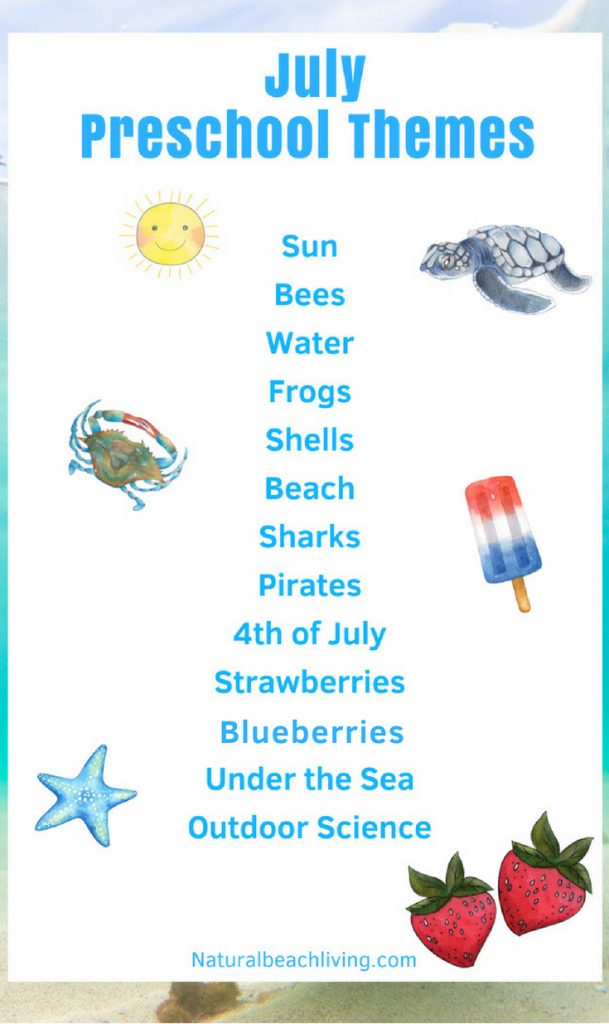 July Preschool Themes with Lesson Plans and Activities, Summer Themes for Preschool, Preschool Activities for Summer hands on learning, Summer Preschool Themes, July activities and summer themes for preschool and Kindergarten
