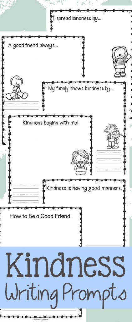Kindness Writing Prompts for Kids, Kindness Writing Prompts for Kindergarten , Your children will love sharing kindness with these coloring, drawing and Writing Prompts! This FREE kindness activity will increase your child's writing skills and awareness on being kind to others. Free writing prompts, Random Acts of Kindness Ideas for Kids, Kindness Activities for Kids, Free Printables for Kids