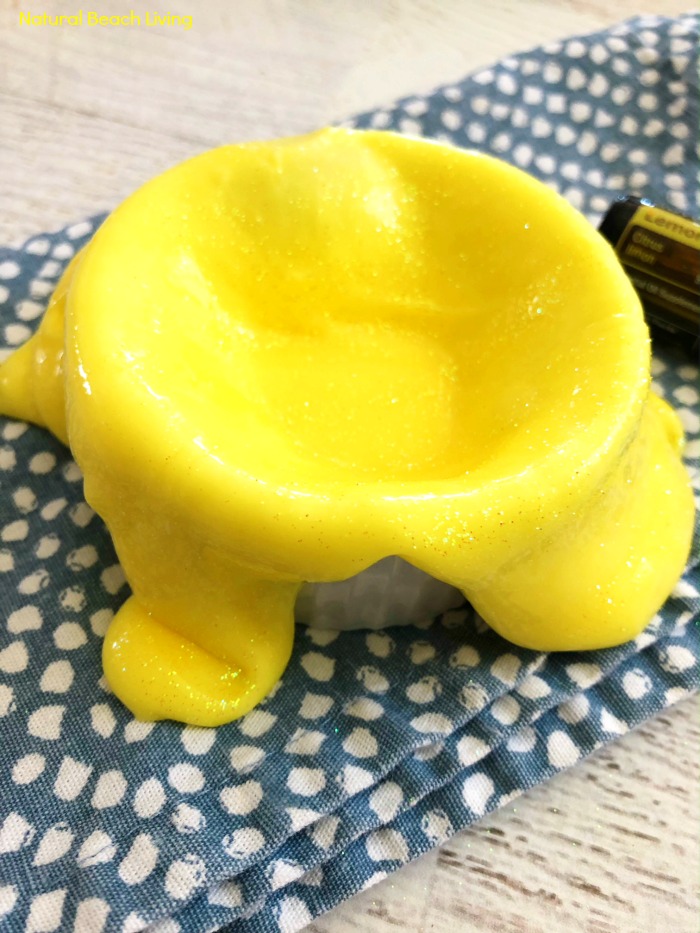 Lemon Essential Oil Slime Recipe, Lemon Aromatherapy Slime Recipe, Borax Slime is an easy way to make homemade slime recipe for sensory play and Science, easy slime recipe to make and by adding one ingredient you've created a Homemade Slime that everyone loves