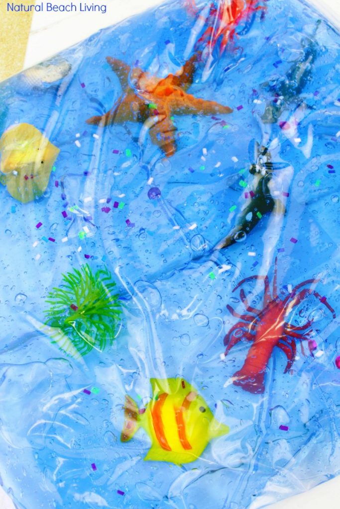 Easy Ocean Life Sensory Bag for toddlers and preschoolers, Mess-Free ocean themed sensory activities, Fun Hands On Activities for an Ocean Theme, ocean sensory bag is perfect for Ocean Science Table Ideas, Under the Sea Activities 