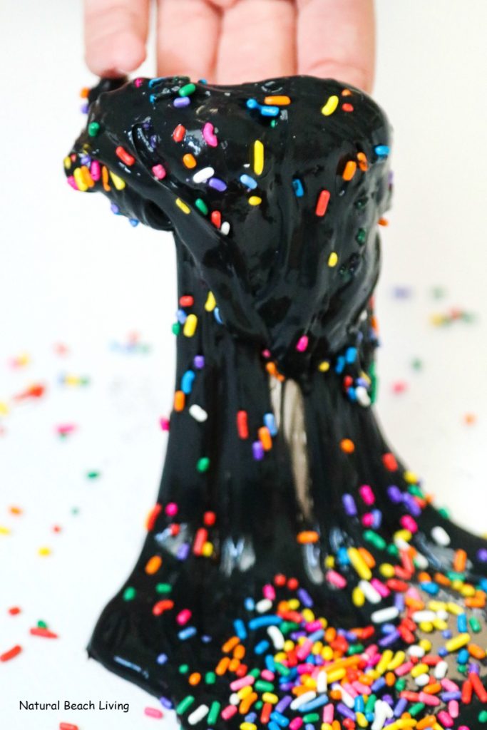 30+ Best Slime Recipes and Slime Videos, How to Make Black Slime and How to make slime with glue and paint, An Easy Birthday Slime, This Rainbow Slime starts with a basic black slime recipe, You'll have a black super jiggly slime recipe