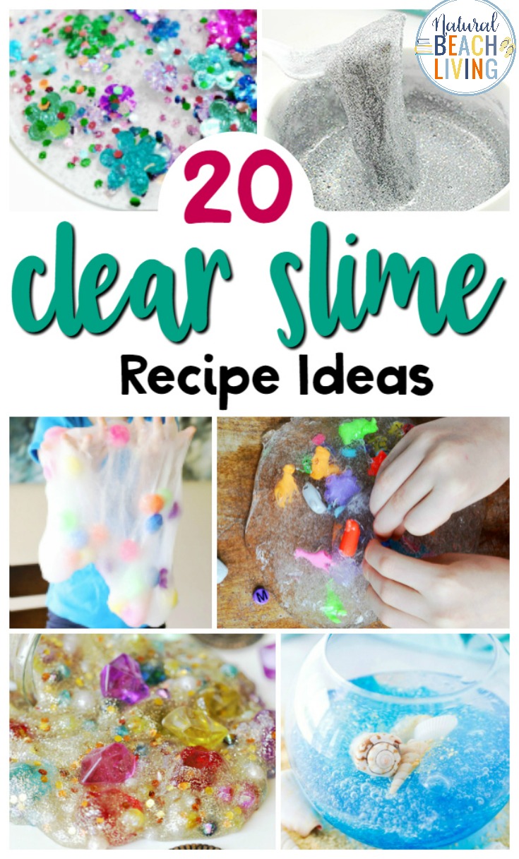 Clear Slime Recipe and lots of fun ways to enhance it with amazing clear slime recipe ideas. You'll see How to Make Clear Slime with no fails. These slime recipes are the best! Slime recipe with Contact Solution, Crystal Clear Slime and The most Amazing Gingerbread Slime 