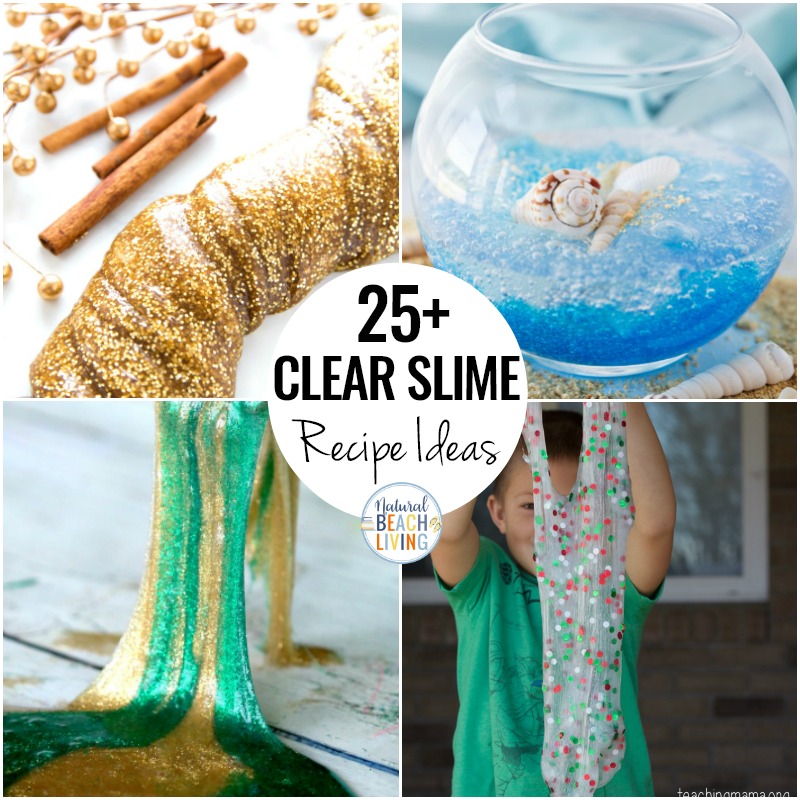25+ Clear Slime Recipe Ideas, including how to make clear slime and slime videos, you can learn about slime science, find clear slime recipe without borax, clear slime recipe with contact solution and so many FUN homemade slime recipes. 