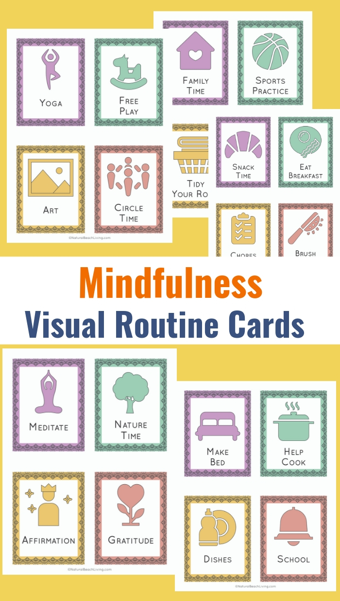 36 Printable Visual Schedule Pictures Mindfulness Routine Cards, The Best Visual Schedule, Printable Routine Cards and Daily Schedule for Kids. If you are finding times in your day that feel chaotic providing a daily schedule for kids will help minimize the frustration. 