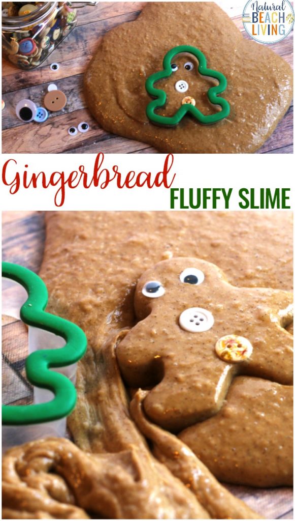 Gingerbread Slime Recipe with Contact Solution, Little hands love the wonderful oozing fluffy slime and the delicious smell of this Gingerbread Slime, Gingerbread Slime with Contact Solution is a perfect Christmas Slime, Best Slime Recipes.