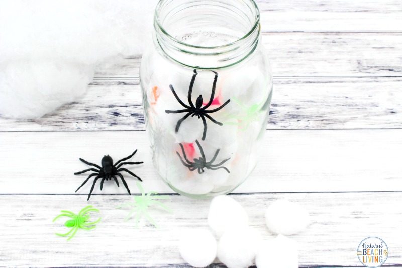 Spooky Spider Jar, Mason Jar Crafts for Halloween, Mason Jar Fall Crafts are easy to make and this Spider Jar is the perfect Mason Jar crafts for Fall, DIY this Spooky Spider Jar for your next Halloween party 