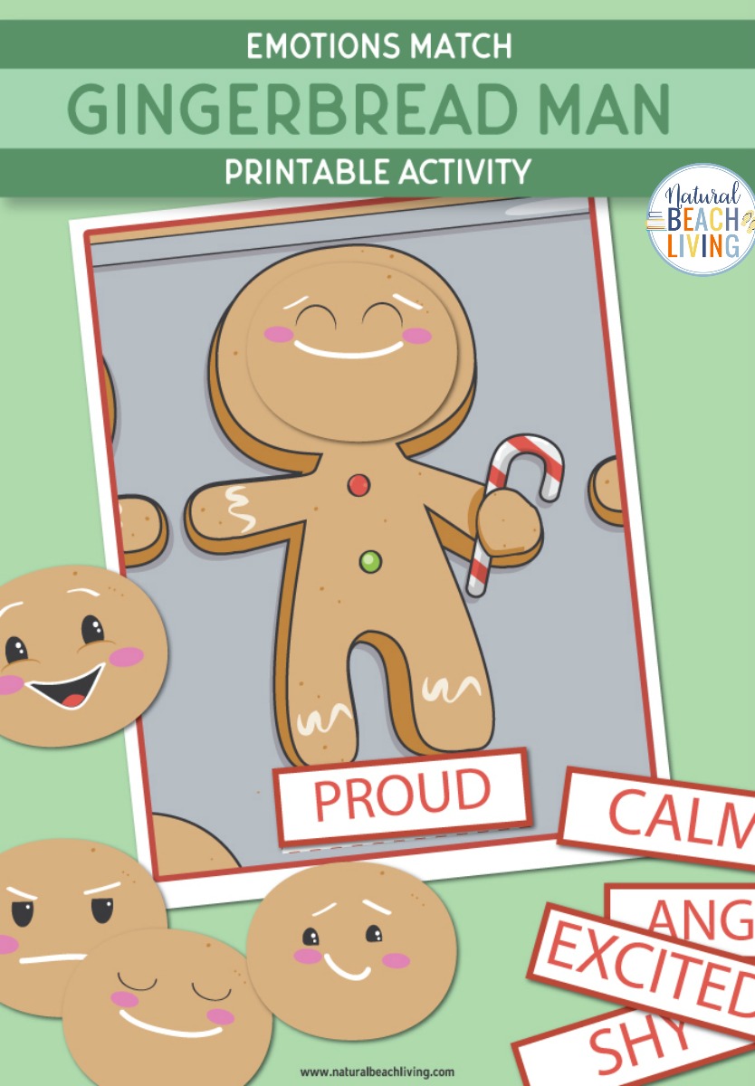 Gingerbread Man Preschool Emotions Printables, emotion cards, emotion cards printables, free printable emotion cards, Emotions Activities and Preschool Gingerbread man Theme Printables, In this fun Gingerbread man activity, you'll be helping kids learn feelings and emotions with different faces and visual cards. 