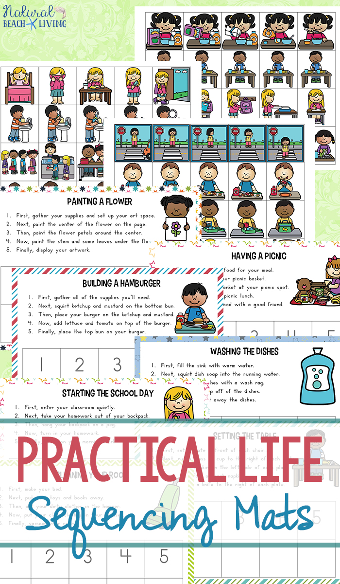 Practical Life Skills Sequencing Mats, Life Skills sequencing cards are a great way to help children and adults practice sequencing skills. These life skills sequencing mats will also help children to learn life skills, Perfect for Autism Printables, Visual Cards and Special needs centers