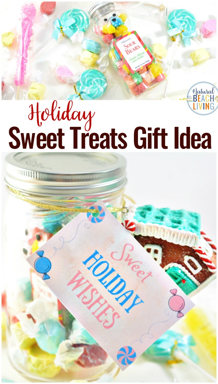 Sweet Treat Christmas Gift Jar, Mason Jar Crafts, Gift Jar Christmas, This mason jar gift idea is adorable and perfect for this time of year. Fill a jar up with your favorite candies, download this free holiday gift tag, and give these out as hostess gifts, secret Santa ideas, teachers gifts or even to your children. Gift Jar idea