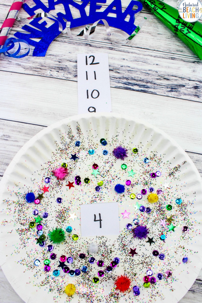 New Years Eve Countdown Paper Plate Craft for Kids, Paper Plate Craft, Countdown to New Year’s Paper Plate Craft for Children to Celebrate New Years. Homemade New Years's Eve Decorations and Crafts for Kids