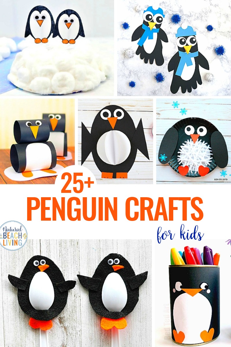 25+ Penguin Crafts for Kids, Penguin Activities for Kids, Penguin Crafts make a great winter kids craft, a preschool craft for home or a classroom and they are a perfect addition to your winter theme activities. Add these to a penguin theme for toddlers or preschoolers or make one with your kids for fun! 