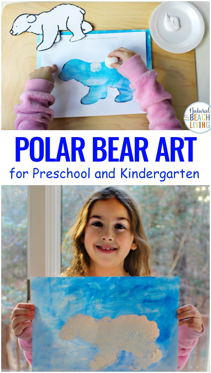 This Polar Bear Art for Preschoolers is an easy activity to add to your winter animal theme. Polar Bear Craft for Preschoolers and Arctic Activities for Preschoolers all in 1 place. You'll also get a free Polar Bear Template and Winter Animal Preschool Activities