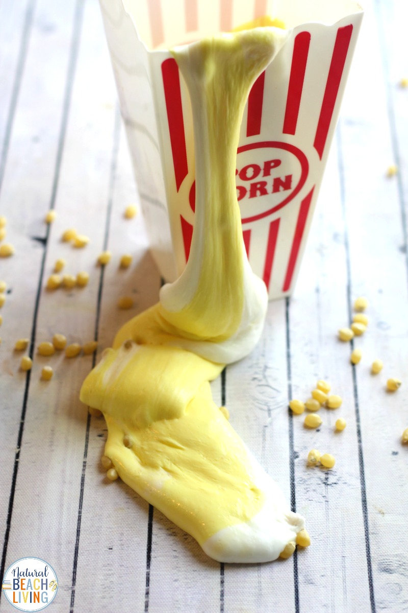 Popcorn Slime Recipe with Contact Solution