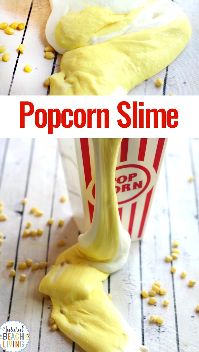 Popcorn Slime Recipe with Contact Solution, See how easy it is to make slime with contact solution, Super Cool NEW SLIME RECIPE, Learn how to make over 100 Slime Recipes, make fluffy slime, butter slime, scented slime, or jiggly slime, your child will love them all.