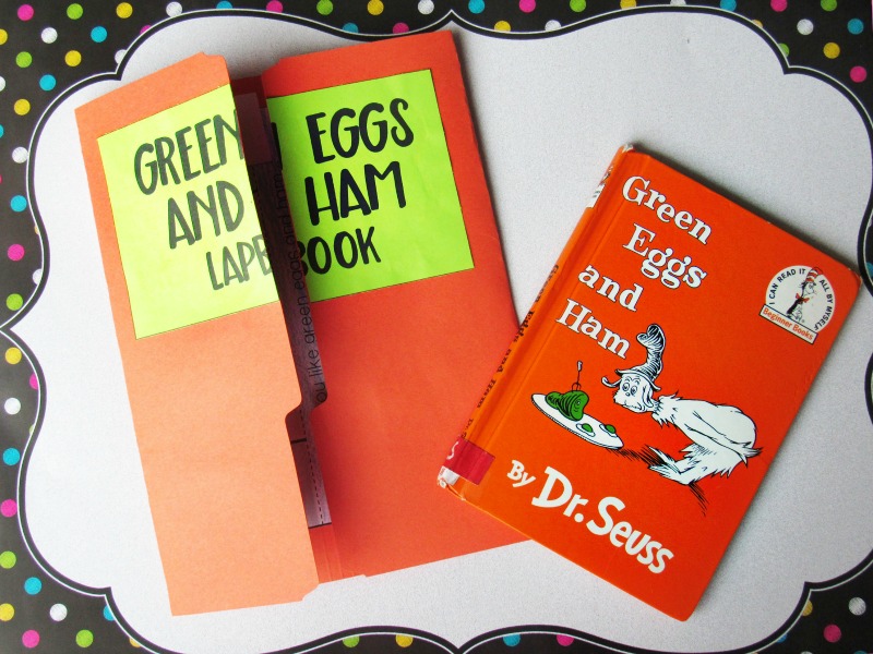 Green Eggs and Ham Activities for Preschool and Kindergarten to your Dr. Seuss lesson plans or theme week. You and your children will love it! It’s a super simple lapbook with free Dr. Seuss printables. Green Eggs and Ham Printables, Green Eggs and Ham Rhyming Activities, Dr Seuss Printables