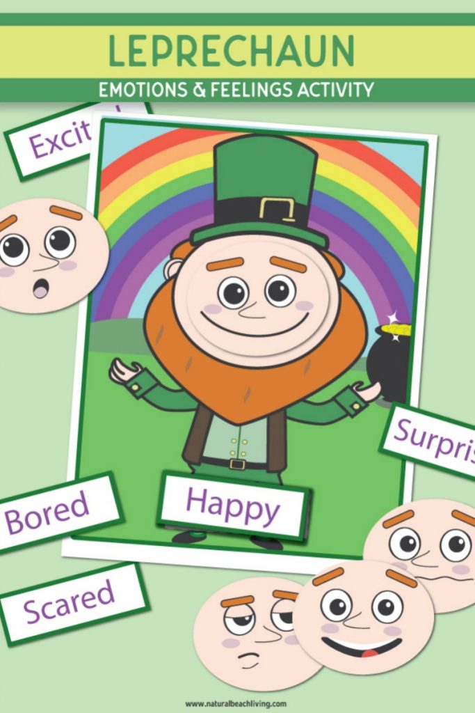 Preschool Emotions Printables and Feelings Activities for St. Patrick's Day. These cute Leprechaun Activities are great for your toddlers, preschoolers, and Kindergarten children. You can use these leprechaun printable emotions cards for a preschool center, fun St. Patrick's Day Activities, or for helping children regulate emotions. A Feelings Game Printable and Free Printable Emotion Cards and Feelings Cards for preschoolers.