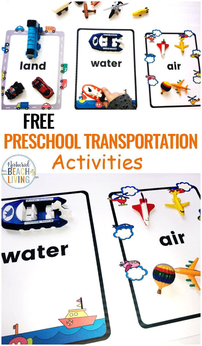 Preschool Transportation Theme Printables – Sorting Land Air Water Transport