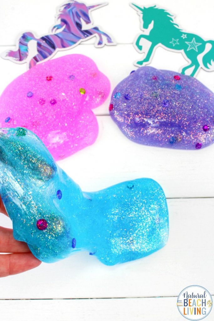 Slime Recipe with Contact Solution - Unicorn Glitter Slime with Free  Printables - Natural Beach Living