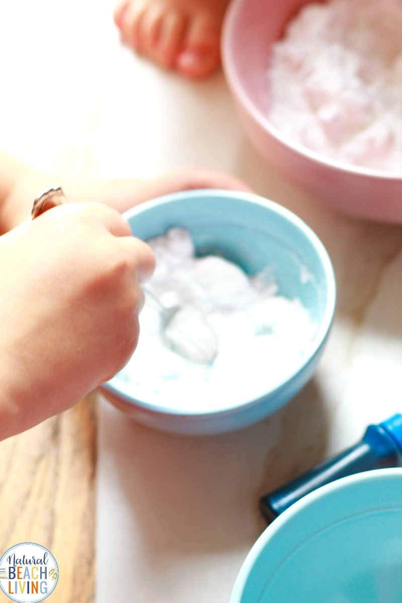 a fun Unicorn Science Activity kids of all ages will enjoy. it's a super cool frozen unicorn fizzy Science. This Baking Soda and Vinegar Science Activity is perfect for science experiments or sensory play explorations, Unicorn Science Activities, Unicorn Science Experiments, Unicorn Party Ideas for kids