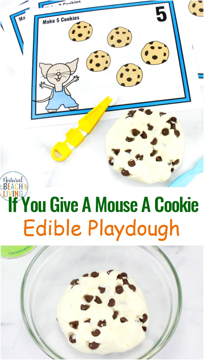 Cookie Dough Playdough is the Best! Edible Playdough, If You Give A Mouse A Cookie Activities, Children can cut the dough, squeeze the dough, flatten the dough, slice the playdough and make cookies to use with their counting playdough mats. This is the perfect playdough recipe to go with the book If You Give A Mouse A Cookie. Enjoy these free playdough mats and this chocolate chip playdough recipe no cook, Playdough Recipe without Salt 