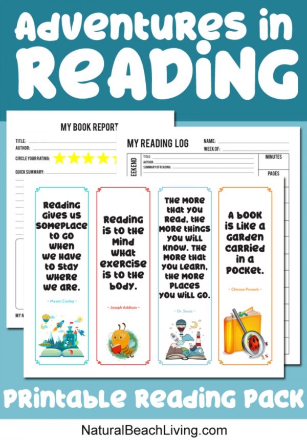 Reading Log Printable and Book Report Printable Pack - Natural Beach Living