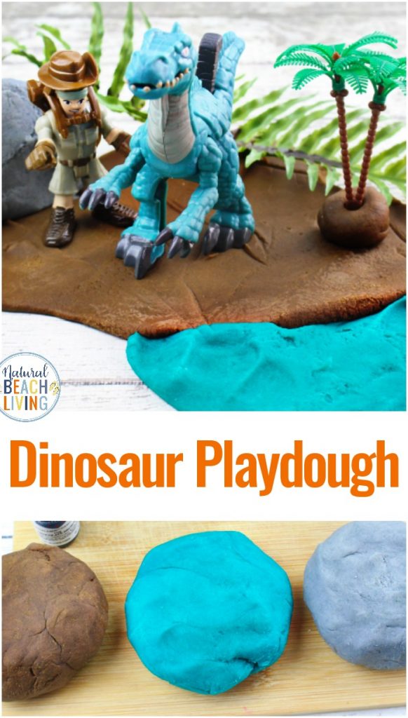 Dinosaur Play dough, Dinosaur Activities for Preschoolers and Toddlers, This Dinosaur Playdough is an easy homemade playdough recipe perfect for sensory activities and imaginary play for preschoolers. Add hands on activities to your Preschool Dinosaur Theme