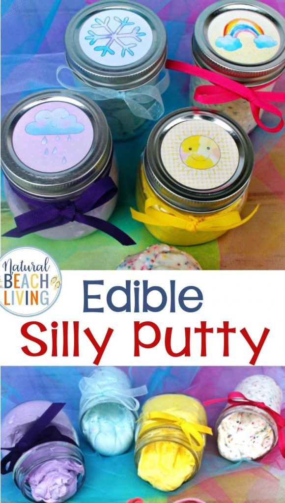 Learn How to Make Putty and a great Silly Putty Recipe, It's The Best Edible Silly Putty Recipe for Weather Theme Preschool Sensory Activities, DIY Putty and Weather Theme Printables for Perfect Preschool theme activites for learning about the weather. 