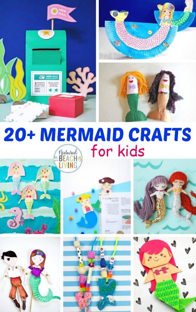 20 Awesome Mermaid Crafts for Kids, These mermaid crafts are the perfect activities to fill your day. Gather a few supplies to create these crafts for a mermaid themed birthday party or Mermaid fan, You'll find Ocean crafts, Mermaid Slime, paper plate crafts, bookmarks, and so much more. 