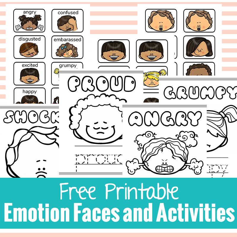 These Free Printable Emotion Faces are great for talking to your preschooler about their emotions. Just print these Emotions Cards and Emotions Activities for Preschoolers and they are ready to use. Feelings and Emotions Activities for Preschoolers with Preschool Emotions Printables