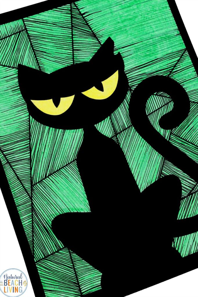 This Preschool Cat Art Activity is such a fun way for your children to draw and color while using their imagination and creativity. Using this Free Cat template is a simple way to have them color a super cute decoration. A fun Cat Coloring Activity for Kids and black cat drawing, Halloween Drawing Art 