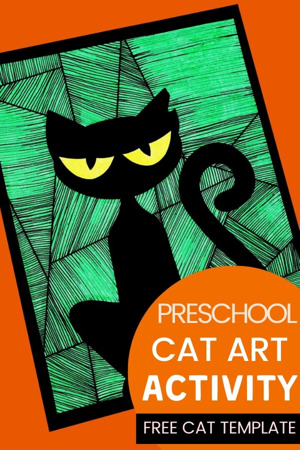 This Preschool Cat Art Activity is such a fun way for your children to draw and color while using their imagination and creativity. Using this Free Cat template is a simple way to have them color a super cute decoration. A fun Cat Coloring Activity for Kids and black cat drawing, Halloween Drawing Art 