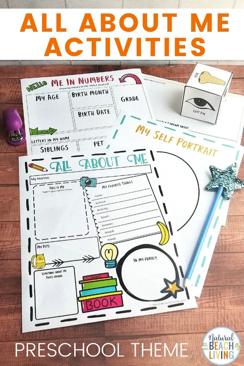 All About Me Theme Activities and Printables