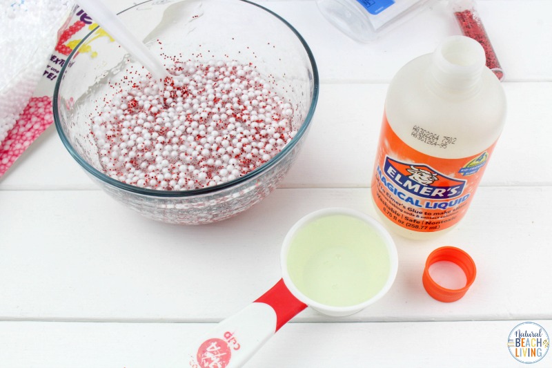 This Candy Cane Slime Recipe is a great way to get excited about the holidays. It's full of fun and crunchy texture that the kids will love! Floam Slime and How to make Crunchy Slime in an easy way with only a few ingredients. This also makes the Best Christmas Slime for an Easy Slime Recipe 