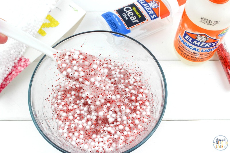 This Candy Cane Slime Recipe is a great way to get excited about the holidays. It's full of fun and crunchy texture that the kids will love! Floam Slime and How to make Crunchy Slime in an easy way with only a few ingredients. This also makes the Best Christmas Slime for an Easy Slime Recipe 