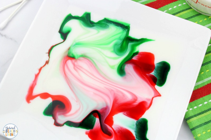 This Christmas Magic Milk Science Experiment is a great way to incorporate the holidays and learning fun! Magic Milk is great for a wide variety of ages! Kids love this Color Changing Magic Milk Experiment, You'll also find Science Experiments for Kids Videos