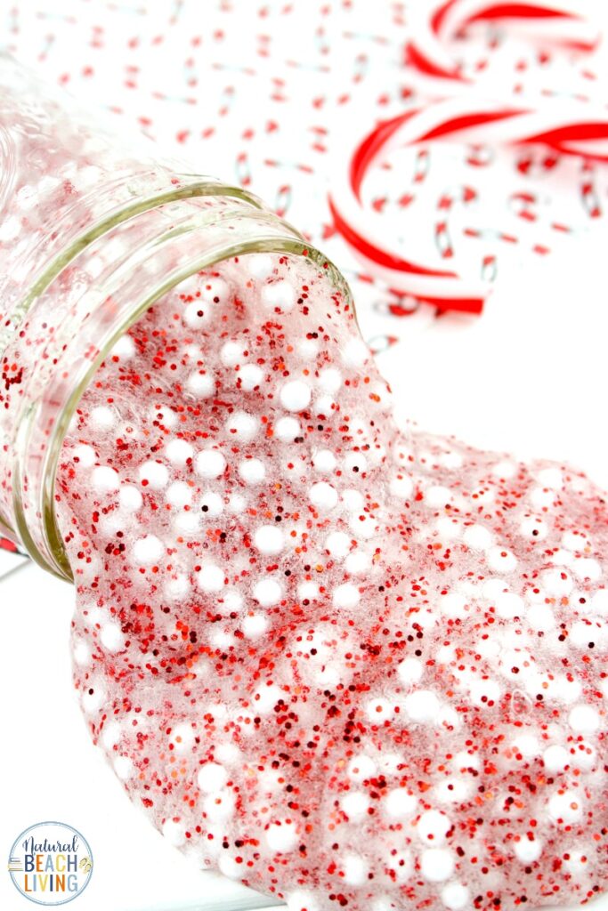 This Candy Cane Slime Recipe is a great way to get excited about the holidays. It's full of fun and crunchy texture that the kids will love! Floam Slime and How to make Crunchy Slime in an easy way with only a few ingredients. This also makes the Best Christmas Slime for an Easy Slime Recipe 