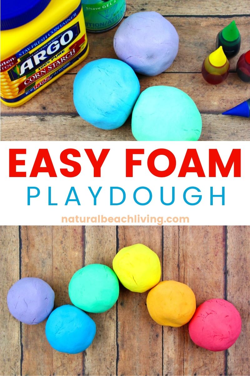 How to Make Shaving Cream Playdough Recipe – Rainbow Foam Dough
