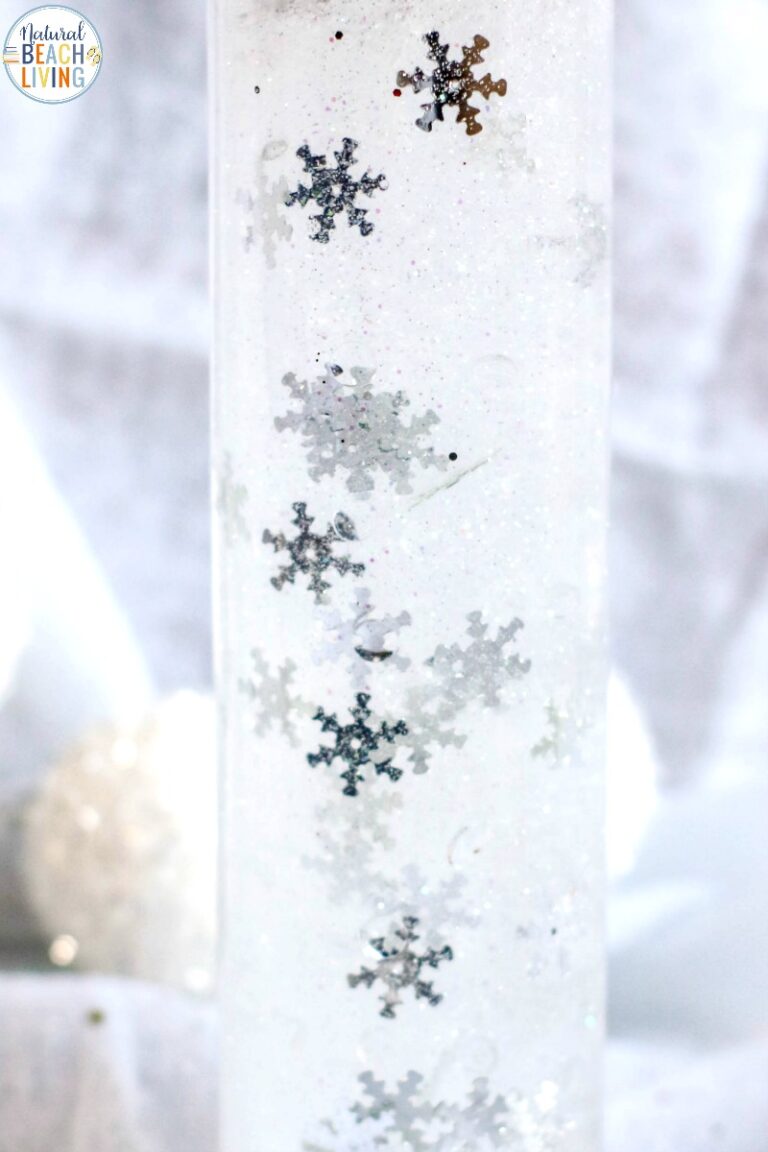 Snow Sensory Bottles for Winter Sensory Play - Natural Beach Living
